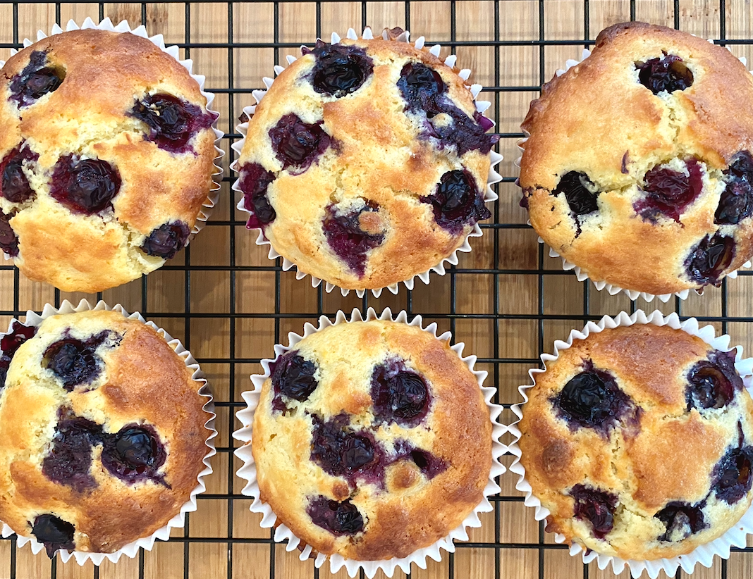 Photograph of blueberry and lemon muffins