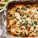 Tuna and Sweetcorn Pasta Bake with Roast Red Pepper and Spinach