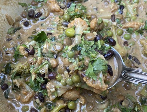 Photograph of Lentil, Pulse and Vegetable Curry/Stew with Coconut or Tomato - Core Recipe