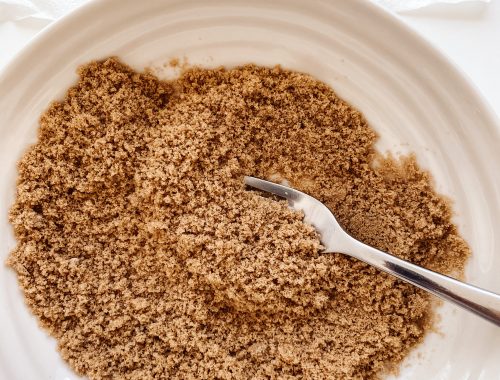 Picture of brown sugar softened in the microwave