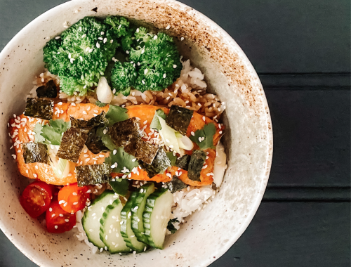 Photograph of Salmon Teriyaki Donburi