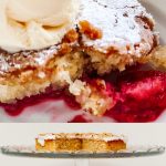 Photograph of Lemon and Almond Sponge Pudding with Raspberries PLUS Lemon and Almond Cake with Lemon Icing