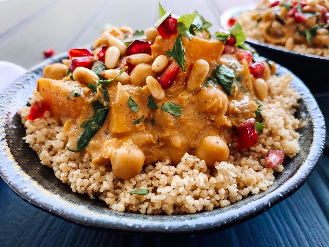 Middle Eastern Sweet Potato and Butternut Squash Stew with Red Lentils