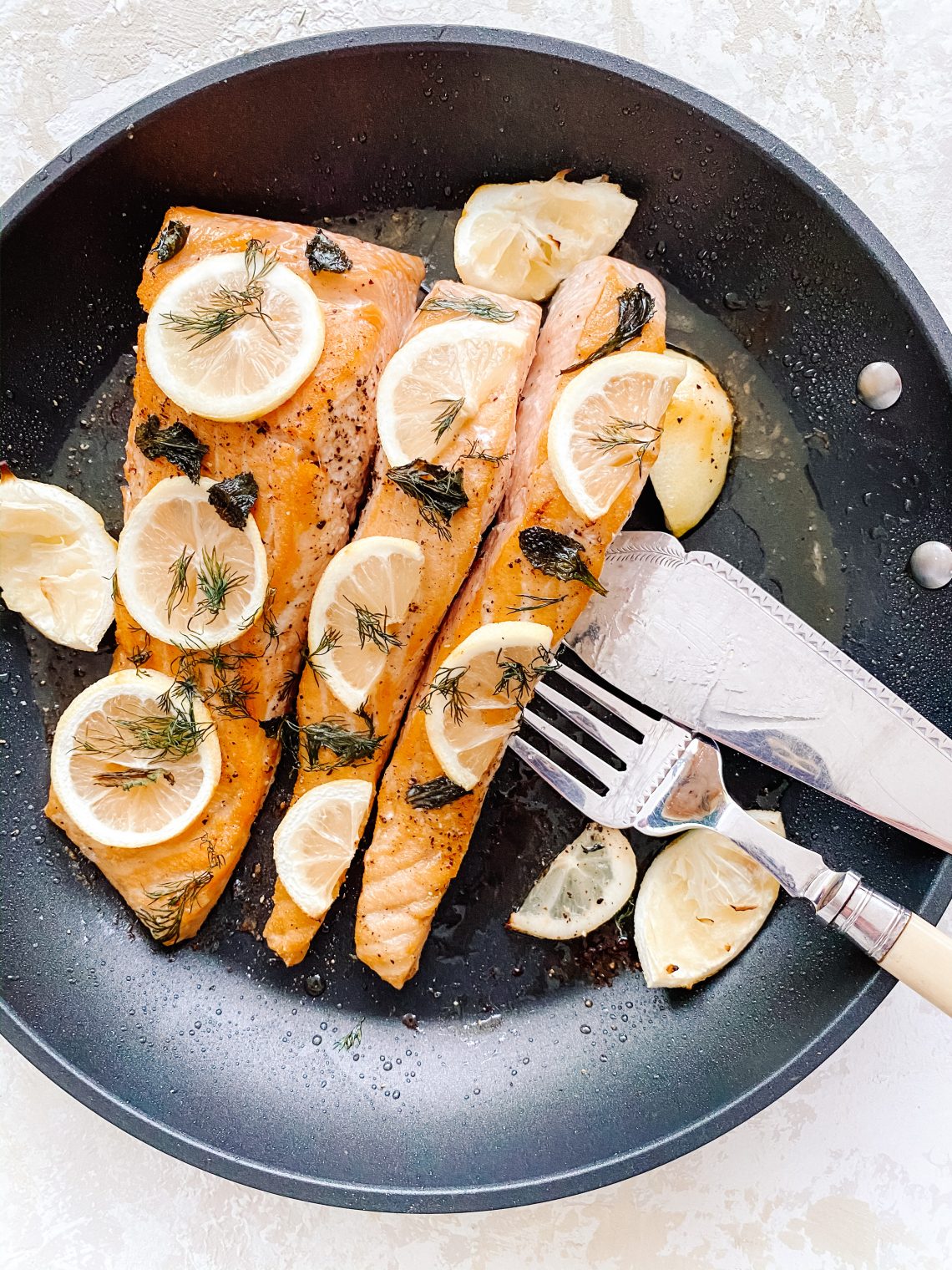 Photograph of Oven Baked Salmon with Lemon, Mint and Dill