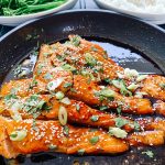 Photograph of Honey Garlic Salmon Fillets with Soy, Chilli and Lime