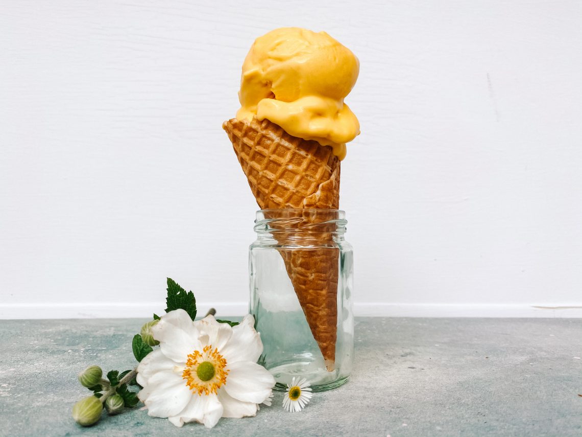 Photograph of Mango Ice Cream - No Churn