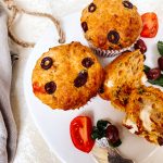 Red Leicester and Feta Cheese Muffins with  Semi-dried Tomatoes and Olives