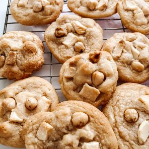Photograph of Hazelnut and White Chocolate Chip Cookies