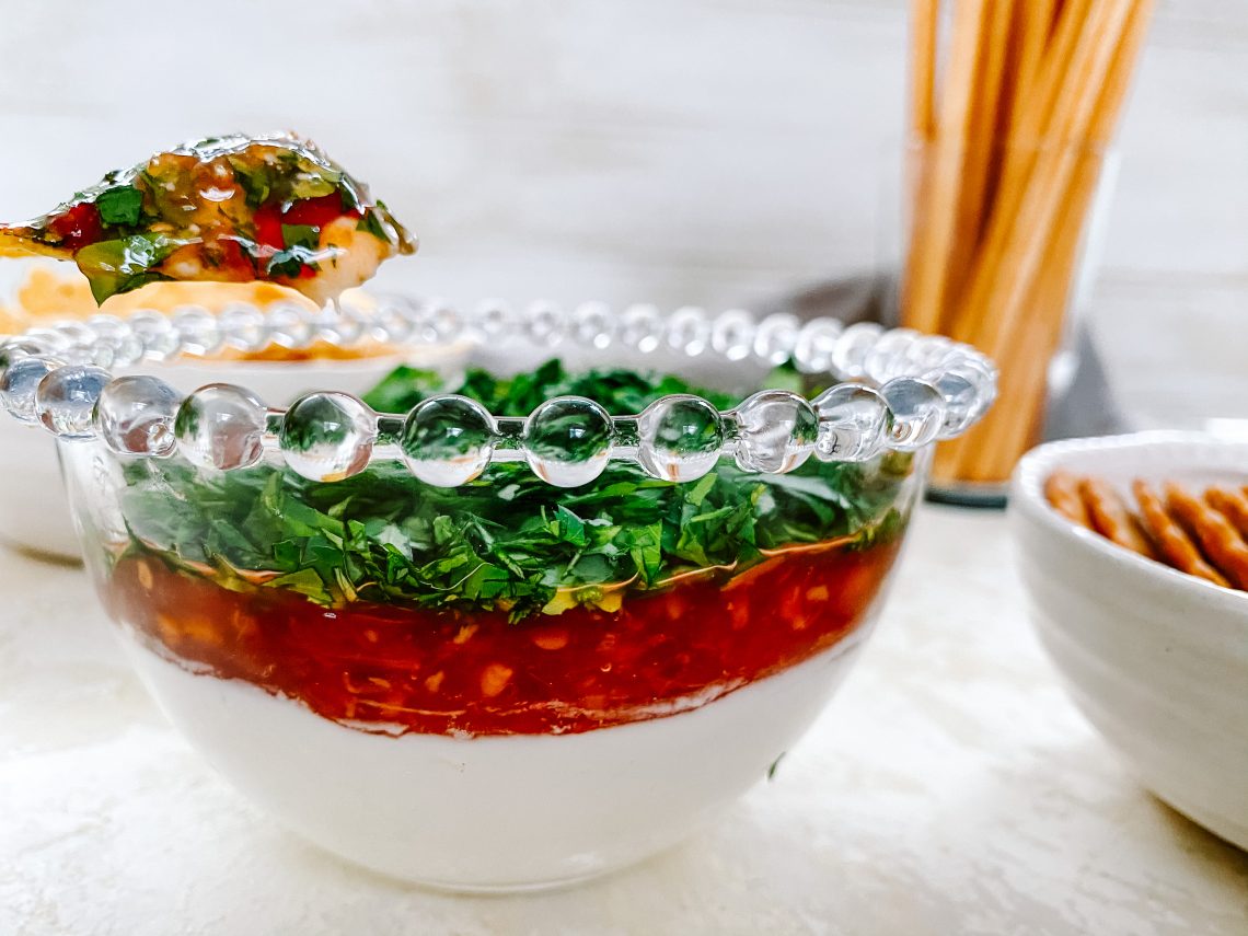 Photograph of Cream Cheese, Sweet Chilli and Coriander Dip