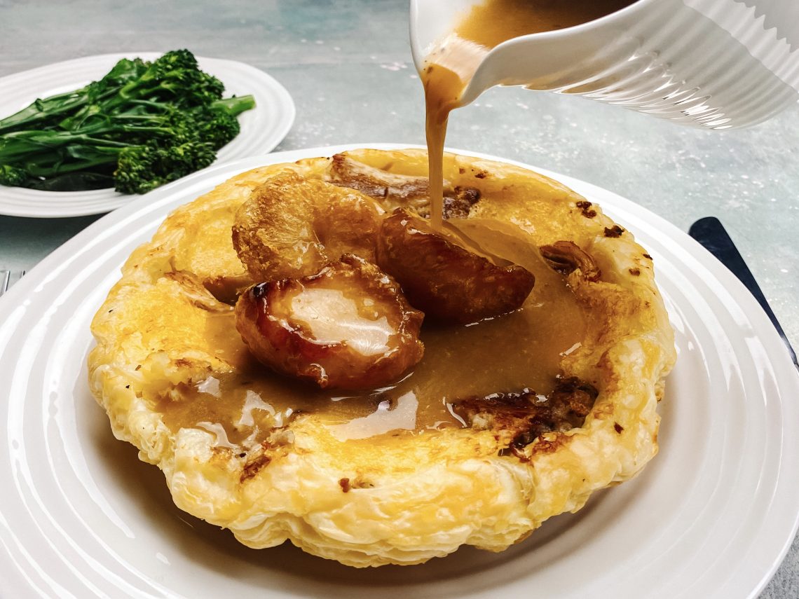 Photograph of Roast Chicken Dinner Tarte Tatin