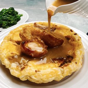 Photograph of Roast Chicken Dinner Tarte Tatin