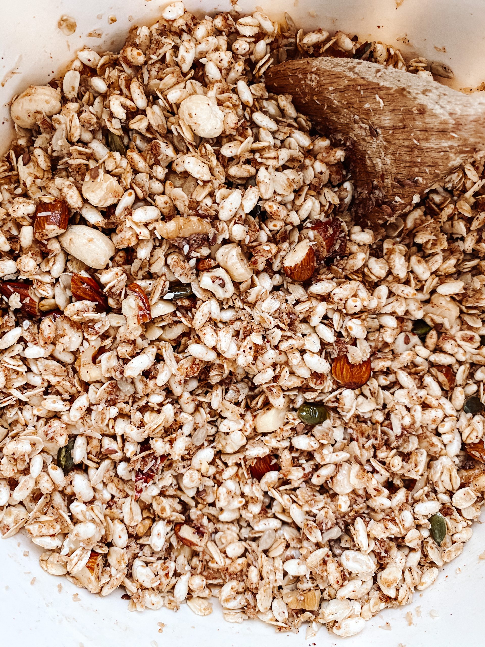 Pumpkin Spice Granola with Maple Syrup, Mixed Nuts, Coconut and Seeds
