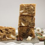 Brown Butter and Miso Blondies with Pecan Nuts and White Chocolate