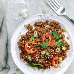 Korean Minced Beef and Rice with Sesame, Chilli and Ginger