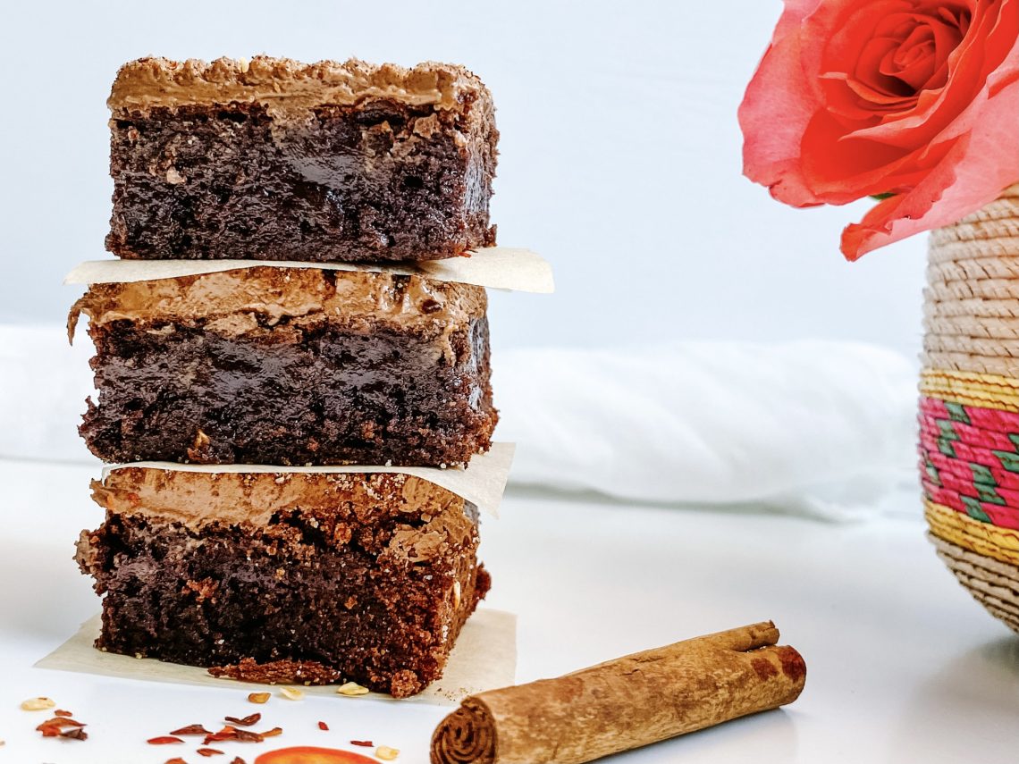 Photograph of Mexican Chilli Brownies with Cinnamon and All Spice