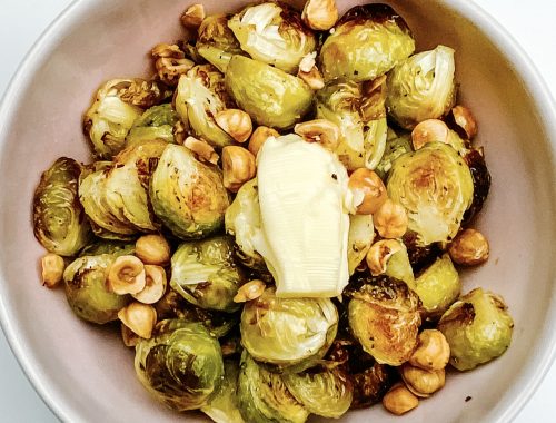 Photograph of Roast Brussels Sprouts with Hazelnuts