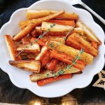 Roast Parsnips and Carrots with Honey and Thyme