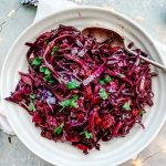 Braised Red Cabbage with Port, Cranberries and Ginger