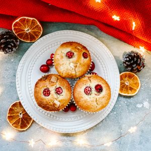 Photograph of White Chocolate, Cranberry and Orange Christmas Muffins
