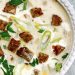 Photograph of Vegetarian Chowder with Nut Loaf and Sweetcorn