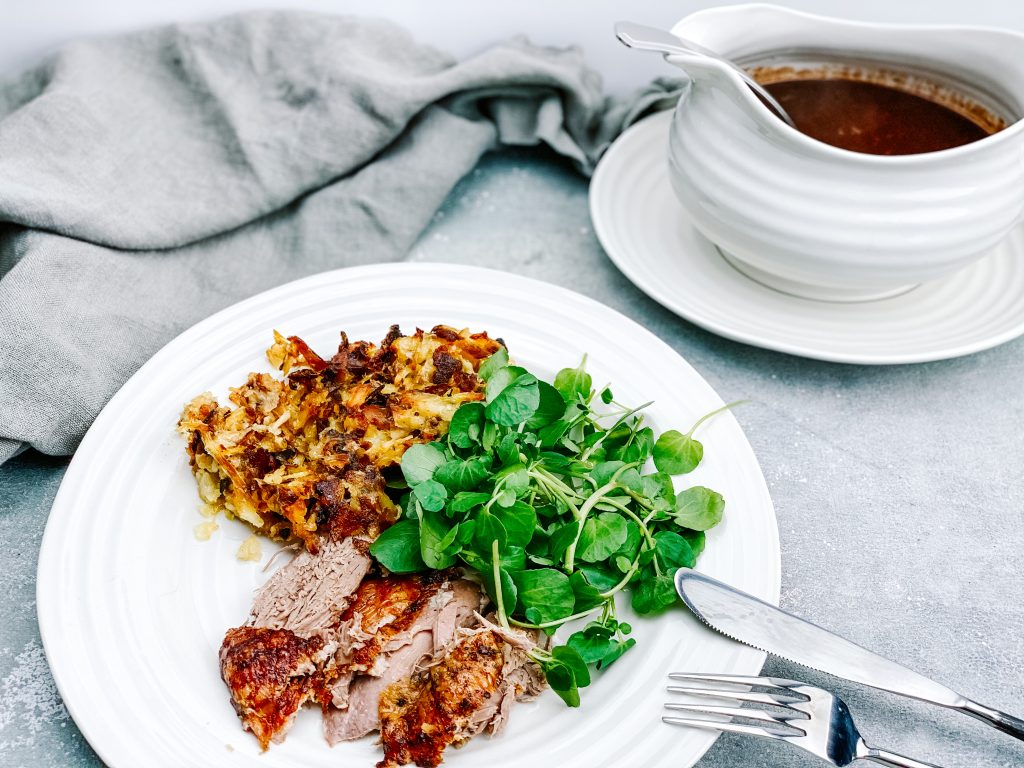Whole Slow-Roast Duck with a Port, Ginger and Redcurrant Gravy
