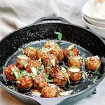 Crab and Chicken Meatballs with a Honey, Soy and Garlic Sauce with Chilli and Lime