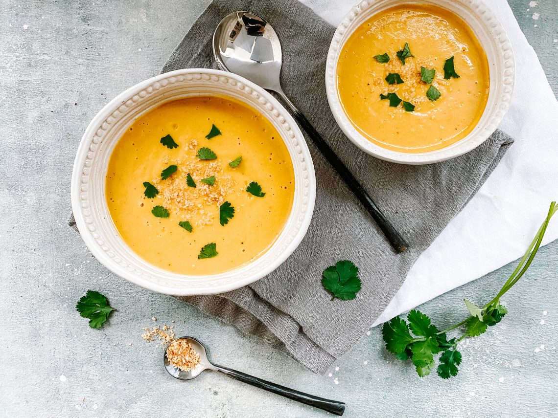 Photograph of Sweet Potato and Coconut Soup with Chilli