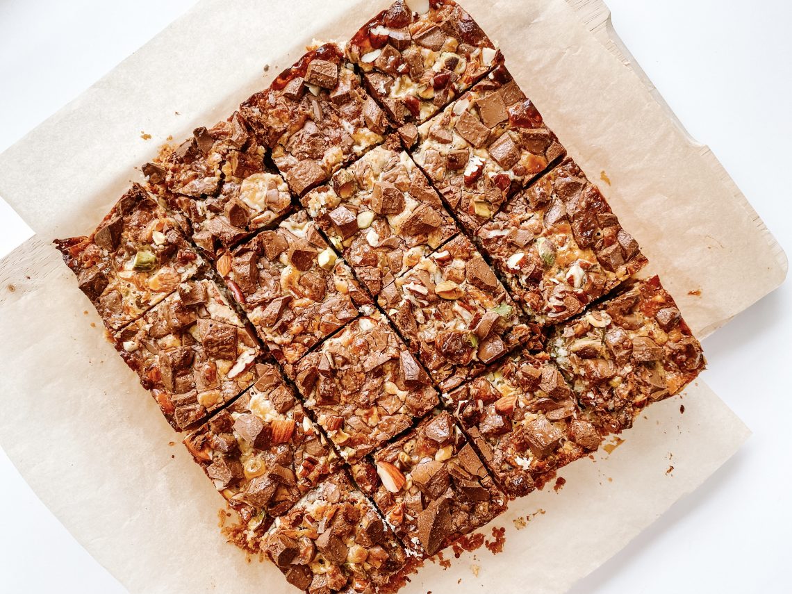 Photograph of Coconut, Chocolate and Nut Squares