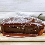 Coconut Loaf Cake with  Salted Milk Chocolate Ganache