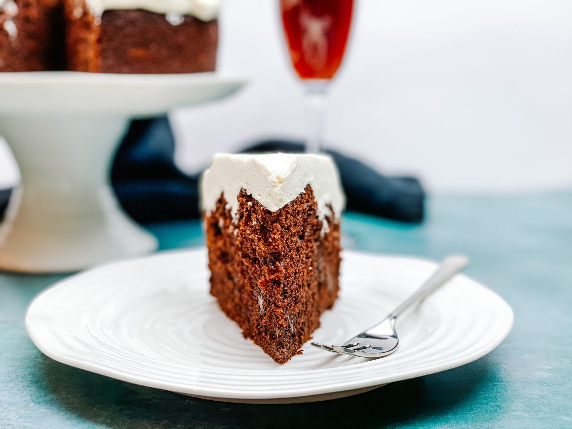 Photograph of Chocolate Guinness Cake with Mascarpone Frosting