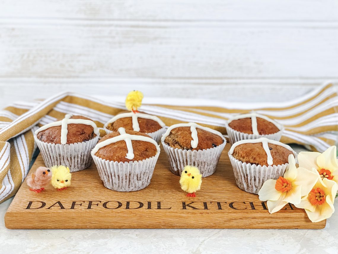 Photograph of Hot Cross Muffins with Chai Spice and Orange