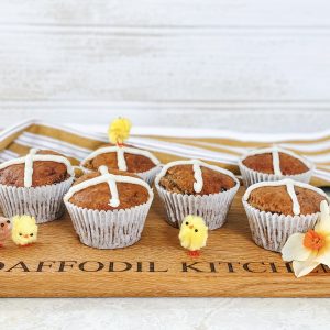 Photograph of Hot Cross Muffins with Chai Spice and Orange