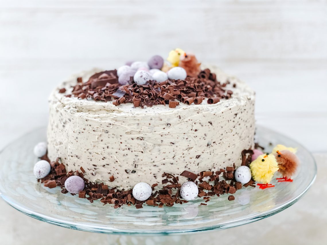 Photograph of Chocolate Cake with Mint Chocolate Buttercream Frosting