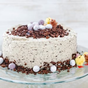 Photograph of Chocolate Cake with Mint Chocolate Buttercream Frosting