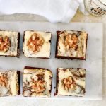Photograph of Cheesecake Swirl Chocolate Brownies with Toasted Walnuts