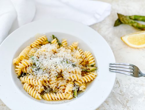 Photograph of Fusilli with Asparagus, Lemon and Mascarpone