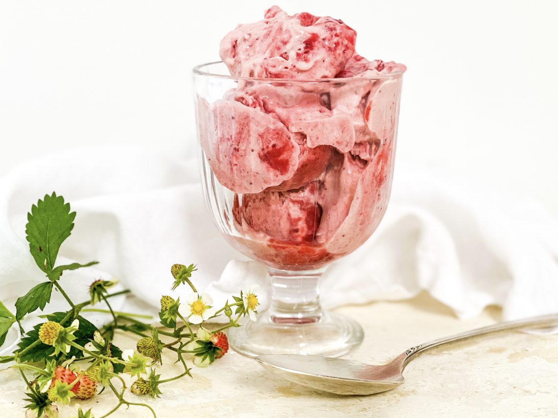 Photograph of Strawberry Ripple Ice Cream - No Churn