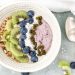 Photograph of Blueberry and Kiwi Smoothie Bowl with Banana, Coconut and Pistachios