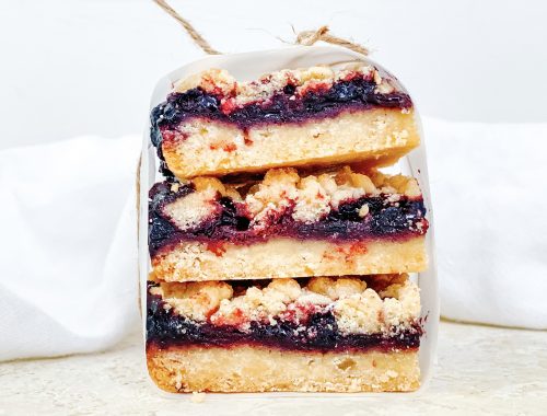 Photograph of Shortbread Blueberry Crumble Squares