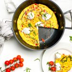 Photograph of Red Pepper and Red Onion Frittata with Ricotta and Pecorino Romano