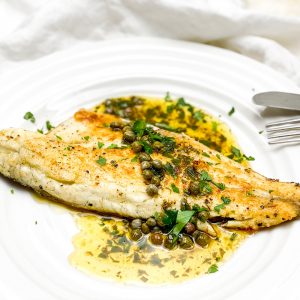 Photograph of Beurre Noisette with Lemon, Parsley and Capers