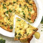 Baked Broccoli and New Potato Frittata with Cheddar Cheese