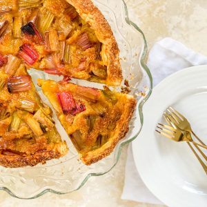 Photograph of Rhubarb and Orange Frangipane Galette