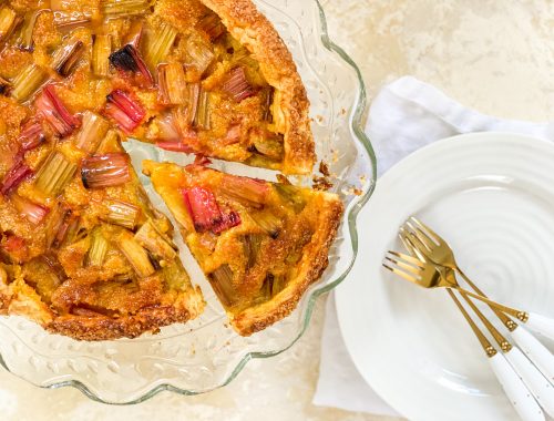 Photograph of Rhubarb and Orange Frangipane Galette