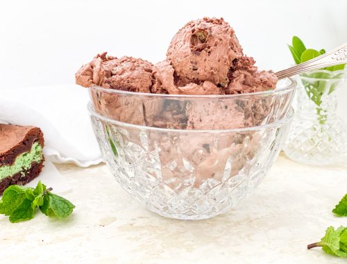 Photograph of Triple Chocolate Mint Brownie Ice Cream