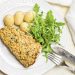 Photograph of Haddock with Semi-dried Tomato Pesto and a Crispy Lemon and Basil Breadcrumb Topping.