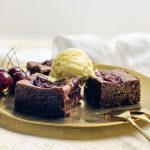 Photograph of Black Cherry and Almond Brownies - Gluten-free