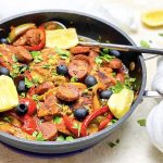 Basque Style Chicken with Chorizo and Olives