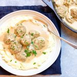 Photograph of Oven-Baked Swedish Meatballs in Cream Sauce