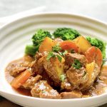 Photograph of Marijke's Beef Casserole and Jacket Potatoes